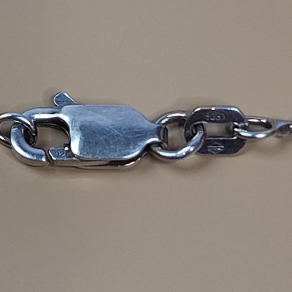 925 Sterling Silver Picture Frame Pendant Charm 18" Box Chain - Picture 12 of 16